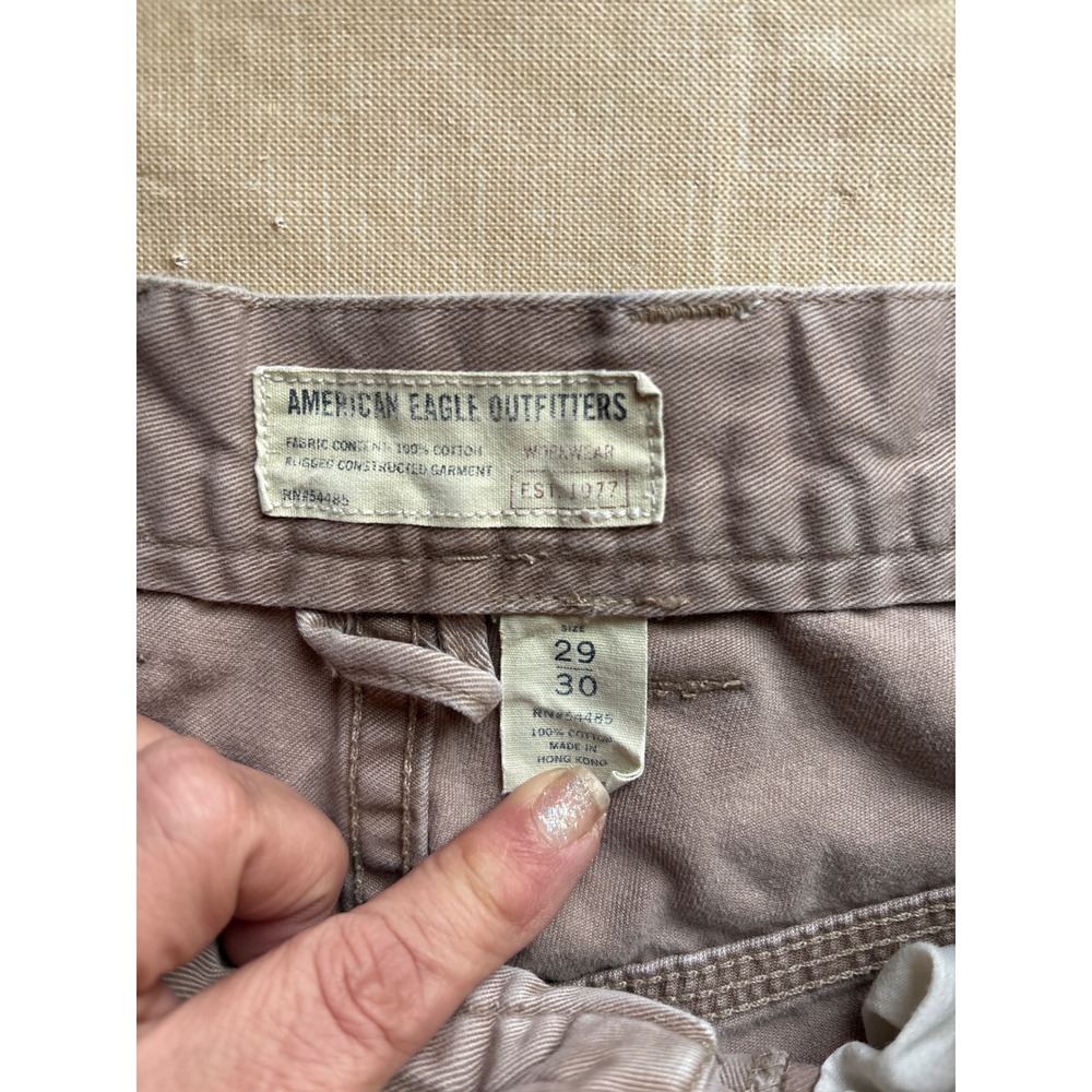 American Eagle Outfitters Men Cargo Pants Tan‎ Size 29x30 Relaxed Fit